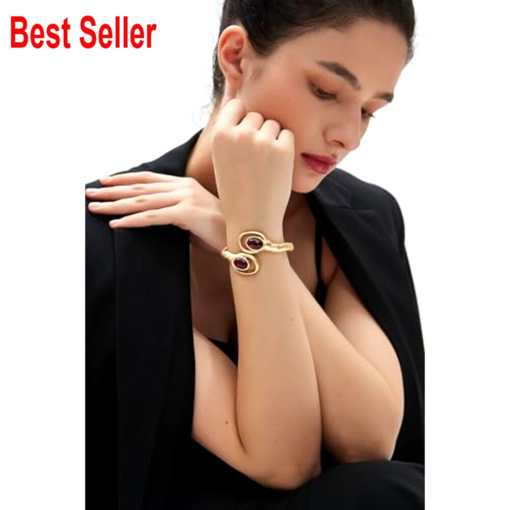 Copper Cuff Bracelet, Open Bangle, Stackable Bead… - image 7